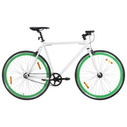 VidaXL Rower single speed, biało-zielony, 700c, 51 cm
