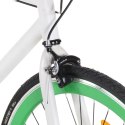 VidaXL Rower single speed, biało-zielony, 700c, 51 cm