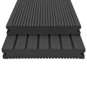 VidaXL Deski tarasowe z litego WPC z akcesoriami, 10 m², 2,2 m, czarne