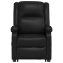 VidaXL Podnoszony fotel masujący, czarny, sztuczna skóra