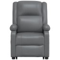 VidaXL Podnoszony fotel masujący, szary, sztuczna skóra
