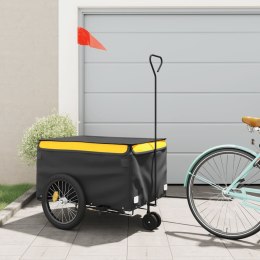 VidaXL Przyczepka rowerowa, czarno-żółta, 45 kg, żelazo