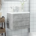 VidaXL Szafka łazienkowa z wbudowaną umywalką, betonowa szarość