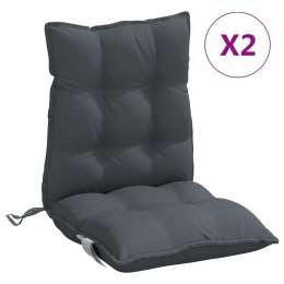 VidaXL Poduszki na krzesła z niskim oparciem, 2 szt., antracytowe