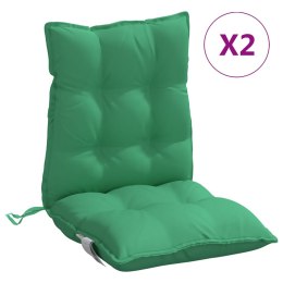VidaXL Poduszki na krzesła z niskim oparciem, 2 szt., zielone
