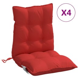 VidaXL Poduszki na krzesła z niskim oparciem, 4 szt., czerwone
