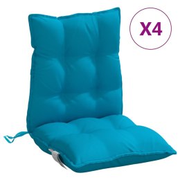 VidaXL Poduszki na krzesła z niskim oparciem, 4 szt., jasnoniebieskie