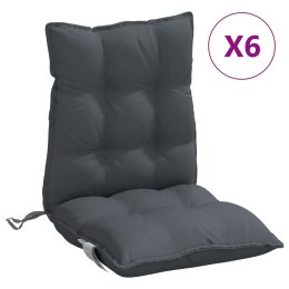 VidaXL Poduszki na krzesła z niskim oparciem, 6 szt., antracytowe