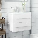 VidaXL Szafka łazienkowa z wbudowaną umywalką, biała