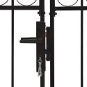 VidaXL Dwuskrzydłowa brama ogrodzeniowa z łukiem, stal, 300x175 cm