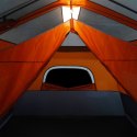 VidaXL Namiot rodzinny z LED, 9-os., jasnoszaro-pomarańczowy