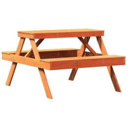 VidaXL Stół piknikowy, woskowy brąz, 105x134x75 cm, drewno sosnowe