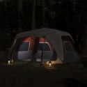 VidaXL Namiot rodzinny z LED, 10-os., jasnoszaro-pomarańczowy
