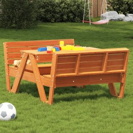 VidaXL Stół piknikowy dla dzieci, woskowy brąz, 88x122x58 cm, sosnowy