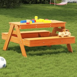 VidaXL Stół piknikowy dla dzieci, woskowy brąz, 88x97x52 cm, sosnowy
