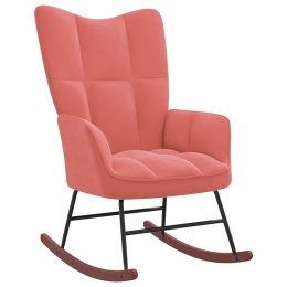 VidaXL Fotel bujany, różowy, tapicerowany aksamitem