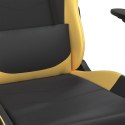 VidaXL Fotel gamingowy, czarno-złoty, sztuczna skóra
