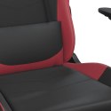 VidaXL Masujący fotel gamingowy, czarno-bordowy, sztuczna skóra