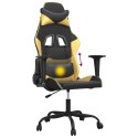 VidaXL Masujący fotel gamingowy, czarno-złoty, sztuczna skóra