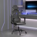 VidaXL Masujący fotel gamingowy, czarny i moro, sztuczna skóra