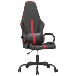 VidaXL Masujący fotel gamingowy, czerwono-czarny, sztuczna skóra