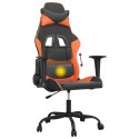 VidaXL Masujący fotel gamingowy, czarno-pomarańczowy, sztuczna skóra