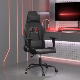 VidaXL Masujący fotel gamingowy, czarny, sztuczna skóra