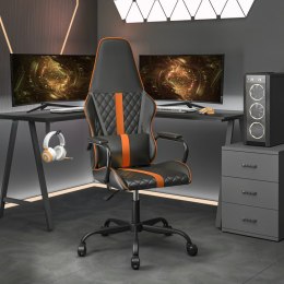 VidaXL Masujący fotel gamingowy, pomarańczowo-czarny, sztuczna skóra
