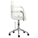 VidaXL Obrotowe krzesło biurowe, białe, obite sztuczną skórą