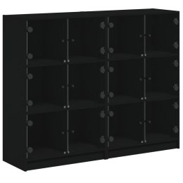 VidaXL Biblioteczka z drzwiczkami, czarna, 136x37x109 cm