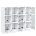 VidaXL Biblioteczka z drzwiczkami, biała, 136x37x109 cm