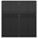 VidaXL Biblioteczka z drzwiczkami, czarna, 136x37x142 cm