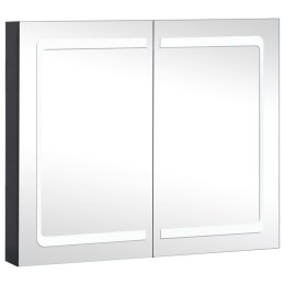 VidaXL Szafka łazienkowa z lustrem i LED, 80x12,2x68 cm
