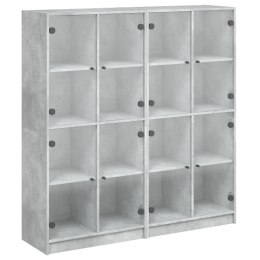 VidaXL Biblioteczka z drzwiczkami, szarość betonu, 136x37x142 cm