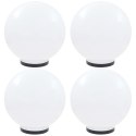 VidaXL Lampy ogrodowe LED, 4 szt., kuliste, 40 cm, PMMA
