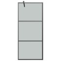 VidaXL Ścianka prysznicowa z półką, czarna, 100x195 cm ESG i aluminium