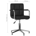 VidaXL Obrotowe krzesło biurowe, czarne, obite sztuczną skórą