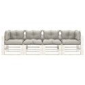 VidaXL Ogrodowa sofa 4-osobowa z palet, z poduszkami taupe, drewniana