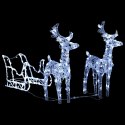 VidaXL Dekoracja świąteczna - renifery z saniami, 240 LED, akrylowa