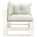 VidaXL Ogrodowa sofa 3-osobowa z palet, z beżowymi poduszkami