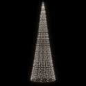 VidaXL Choinka z lampek, na maszt, 1534 zimne białe LED, 500 cm