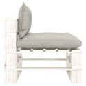 VidaXL Ogrodowa sofa 3-osobowa z palet, z poduszkami taupe, drewniana