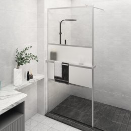 VidaXL Ścianka prysznicowa z półką, chrom, 90x195 cm, ESG i aluminium