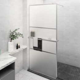 VidaXL Ścianka prysznicowa z półką, chrom, 80x195 cm, ESG i aluminium