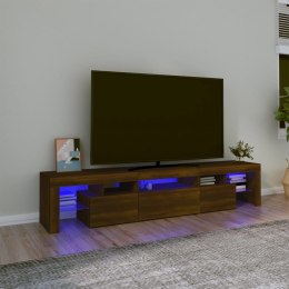 VidaXL Szafka pod TV z oświetleniem LED, brązowy dąb, 200x36,5x40 cm