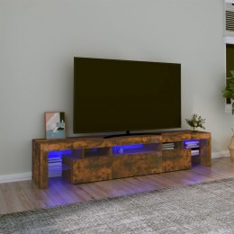 VidaXL Szafka pod TV z oświetleniem LED, opalany dąb 200x36,5x40 cm