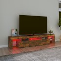 VidaXL Szafka pod TV z oświetleniem LED, opalany dąb 200x36,5x40 cm