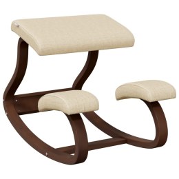 VidaXL Krzesło klęcznik, kremowe, 48x71x51 cm, sklejka brzozowa