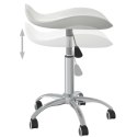 VidaXL Krzesło biurowe, białe, obite sztuczną skórą
