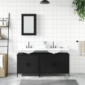 VidaXL 3-cz zestaw mebli łazienkowych, czarny, materiał drewnopochodny